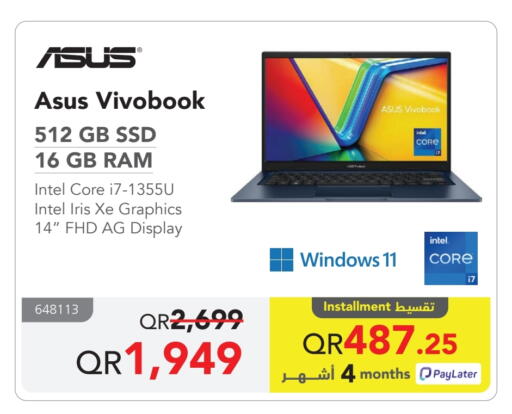 ASUS Laptop available at Jarir Bookstore  in Qatar - Al-Shahaniya