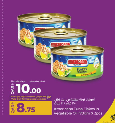 Canned & Packeted in LuLu Hypermarket, Qatar Offers - Qatar AMERICANA Tuna - Canned available at LuLu Hypermarket in Qatar - Al Wakra