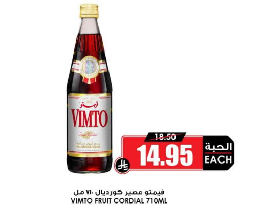 VIMTO available at Prime Supermarket in KSA, Saudi Arabia, Saudi - Rafha