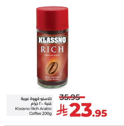 Tea & Coffee in LULU Hypermarket, Saudi Arabia Offers - Saudi Arabia KLASSNO Coffee available at LULU Hypermarket in KSA, Saudi Arabia, Saudi - Yanbu