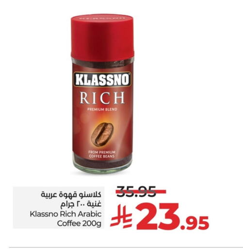 Tea & Coffee in LULU Hypermarket, Saudi Arabia Offers - Saudi Arabia KLASSNO Coffee available at LULU Hypermarket in KSA, Saudi Arabia, Saudi - Saihat