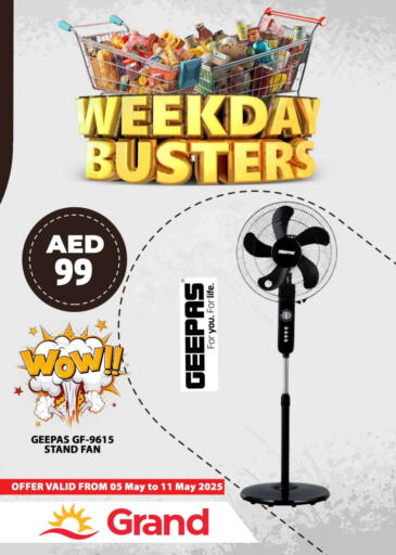 GEEPAS Fan available at Grand Hyper Market in UAE - Sharjah / Ajman