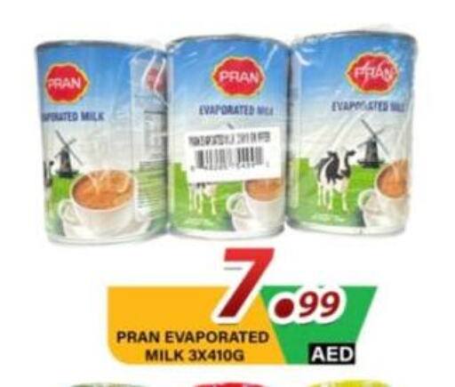 PRAN Evaporated Milk available at AL WAHDA DISCOUNTS CENTRE in UAE - Sharjah / Ajman