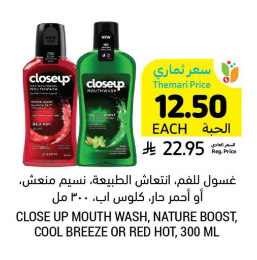 CLOSE UP Mouthwash available at Tamimi Market in KSA, Saudi Arabia, Saudi - Al Hasa
