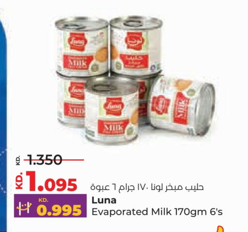 LUNA Evaporated Milk available at Lulu Hypermarket  in Kuwait - Jahra Governorate