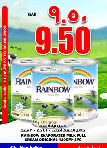 RAINBOW Evaporated Milk available at Retail Mart in Qatar - Al Shamal