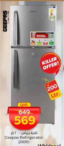 GEEPAS Refrigerator available at Paris Hypermarket in Qatar - Al-Shahaniya
