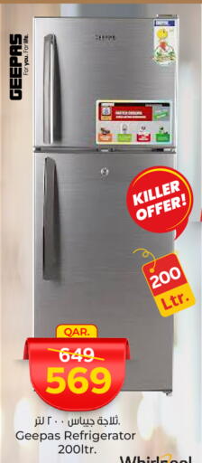 GEEPAS Refrigerator available at Paris Hypermarket in Qatar - Al-Shahaniya
