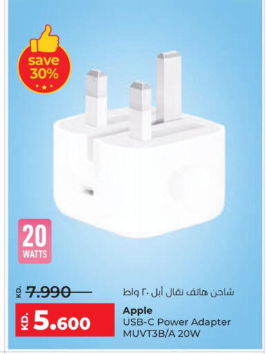 APPLE Charger available at Lulu Hypermarket  in Kuwait - Kuwait City