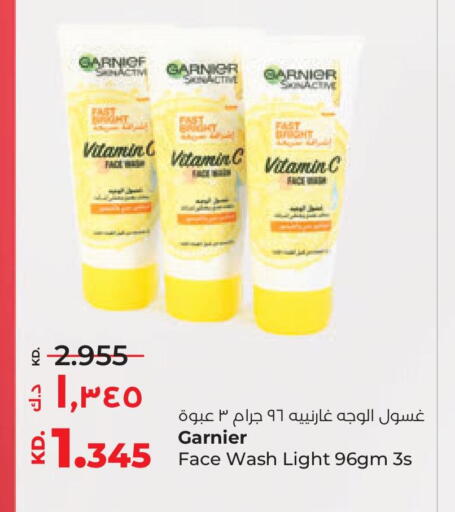 GARNIER Face Wash available at Lulu Hypermarket  in Kuwait - Jahra Governorate