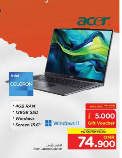 ACER Laptop available at Nesto Hyper Market   in Oman - Sohar