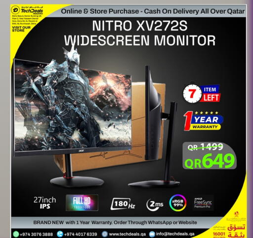 Monitors & Projectors in Tech Deals Trading, Qatar Offers - Qatar ACER available at Tech Deals Trading in Qatar - Al Khor