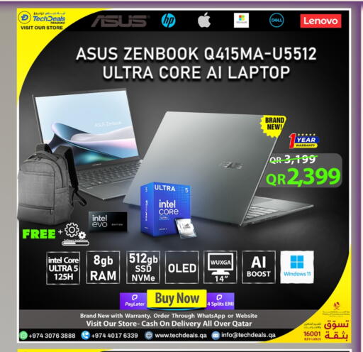 ASUS Laptop available at Tech Deals Trading in Qatar - Al Khor