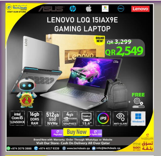 LENOVO Laptop available at Tech Deals Trading in Qatar - Umm Salal