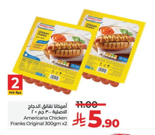 AMERICANA Chicken Franks available at LULU Hypermarket in KSA, Saudi Arabia, Saudi - Hail