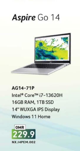 ACER Laptop available at Nesto Hyper Market   in Oman - Muscat