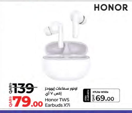 Accessories - Electronics in LuLu Hypermarket, Qatar Offers - Qatar HONOR Earphone available at LuLu Hypermarket in Qatar - Al Rayyan
