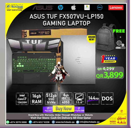 ASUS Laptop available at Tech Deals Trading in Qatar - Umm Salal