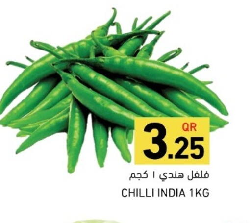 Chilli / Capsicum from India available at Aswaq Ramez in Qatar - Al Wakra