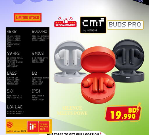 Accessories - Electronics in Taj Mobiles, Bahrain NOTHING Earphone available at Taj Mobiles in Bahrain