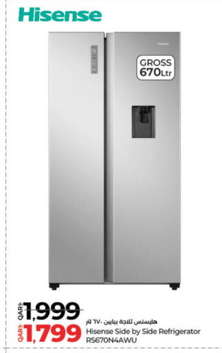 HISENSE Refrigerator available at LuLu Hypermarket in Qatar - Al-Shahaniya