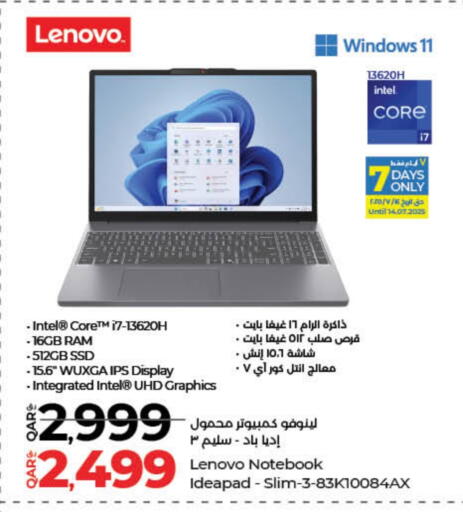 Computer & Laptop in LuLu Hypermarket, Qatar Offers - Qatar LENOVO Laptop available at LuLu Hypermarket in Qatar - Al Wakra