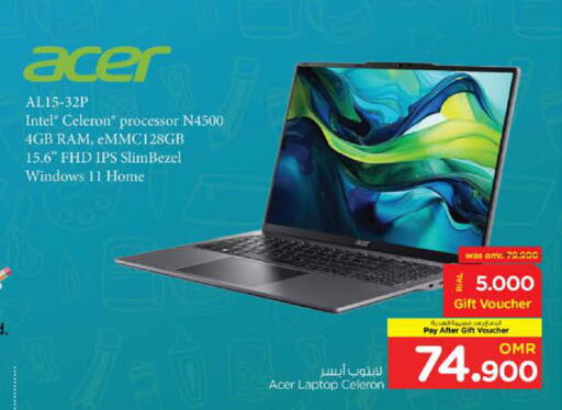 Computer & Laptop in Nesto Hyper Market , Oman Offers - Oman ACER Laptop available at Nesto Hyper Market in Oman - Muscat