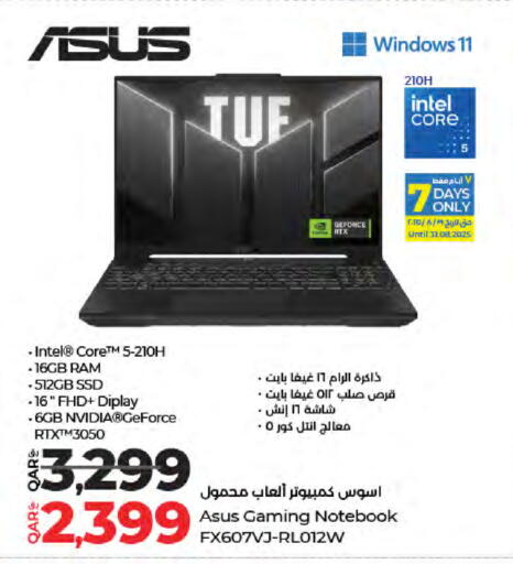ASUS Laptop available at LuLu Hypermarket in Qatar - Umm Salal