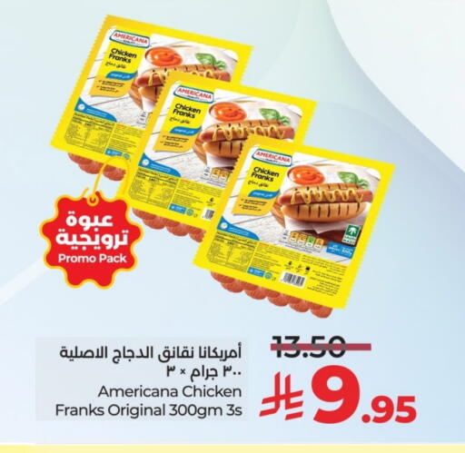 AMERICANA Chicken Franks available at LULU Hypermarket in KSA, Saudi Arabia, Saudi - Hail