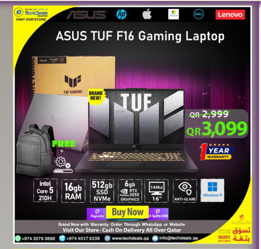 ASUS Laptop available at Tech Deals Trading in Qatar - Umm Salal