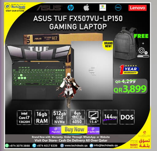 ASUS Laptop available at Tech Deals Trading in Qatar - Umm Salal