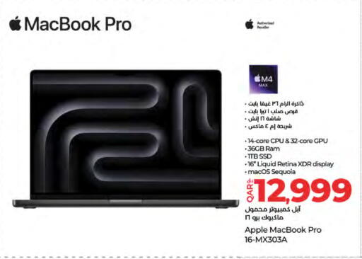 APPLE Laptop available at LuLu Hypermarket in Qatar - Al Khor