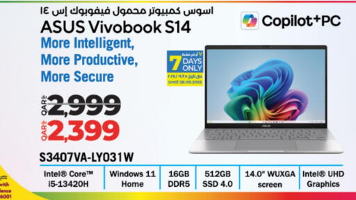 ASUS Laptop available at LuLu Hypermarket in Qatar - Al Rayyan