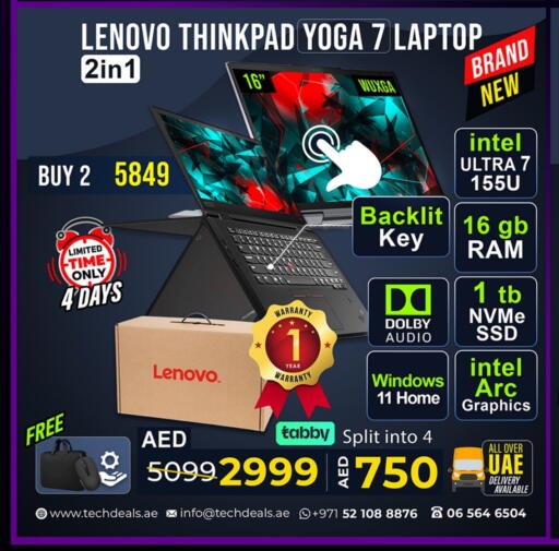LENOVO Laptop available at TechDeals Electronics Trading in UAE - Abu Dhabi