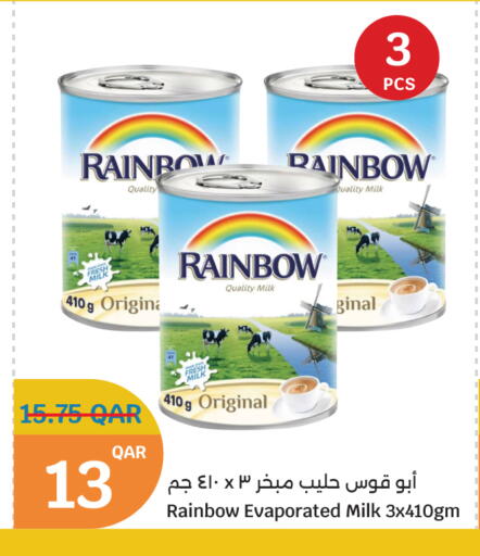 RAINBOW Evaporated Milk available at City Hypermarket in Qatar - Doha