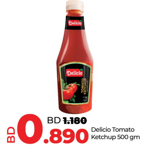 ديليسيو كاتشب الطماطم available at لولو هايبر ماركت in البحرين