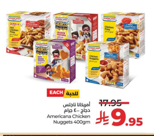 AMERICANA Chicken Bites available at LULU Hypermarket in KSA, Saudi Arabia, Saudi - Al-Kharj