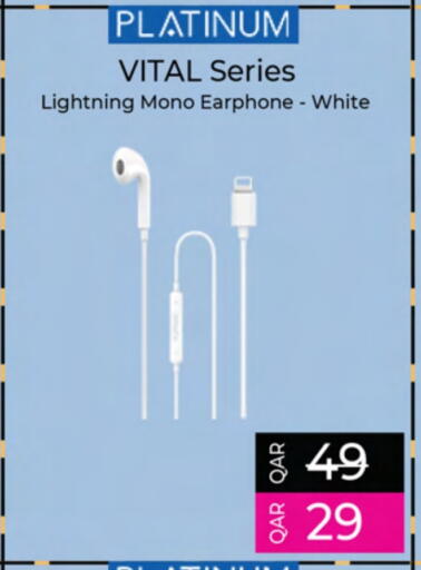 PLATINUM Earphone available at Ansar Gallery in Qatar - Al Shamal
