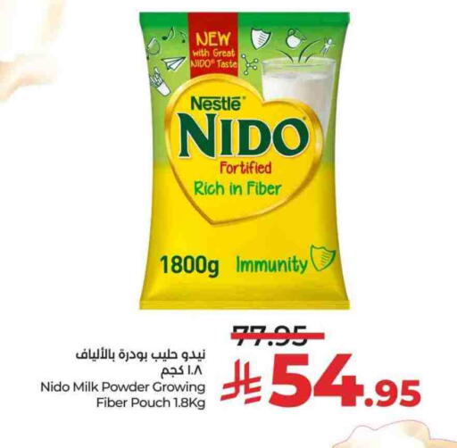 NIDO Milk Powder available at LULU Hypermarket in KSA, Saudi Arabia, Saudi - Al-Kharj