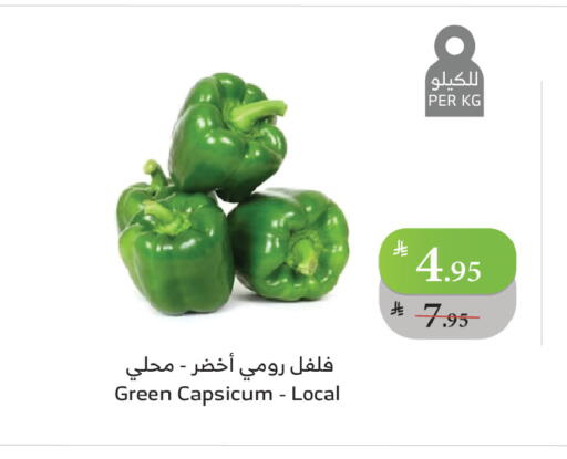 Green Capsicum available at Al Raya in KSA, Saudi Arabia, Saudi - Najran