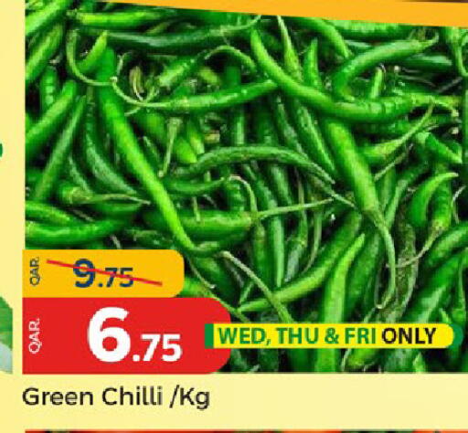 Green chilli available at باريس هايبرماركت in قطر - الشحانية