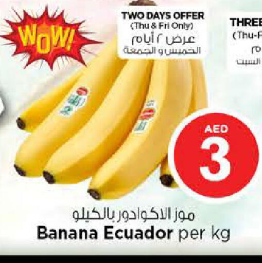 Banana from Ecuador available at نستو هايبرماركت in الإمارات العربية المتحدة , الامارات - الشارقة / عجمان