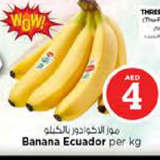 Banana from Ecuador available at نستو هايبرماركت in الإمارات العربية المتحدة , الامارات - الشارقة / عجمان