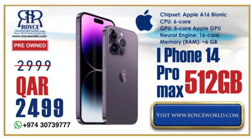 APPLE available at Royce World Trading & Services W.L.L in Qatar - Al-Shahaniya