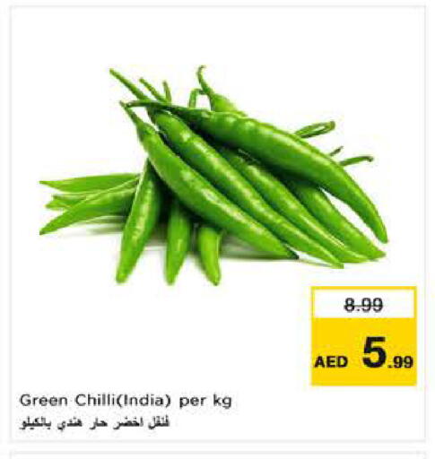 Green chilli from India available at Nesto Hypermarket in UAE - Al Ain
