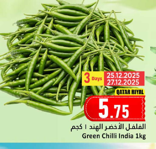 Green chilli from Qatar India available at Dana Hypermarket in Qatar - Al Wakra
