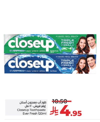 CLOSE UP Toothpaste available at LULU Hypermarket in KSA, Saudi Arabia, Saudi - Unayzah