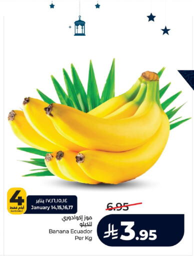 Banana from Ecuador available at لولو هايبرماركت in مملكة العربية السعودية, السعودية, سعودية - الجبيل‎