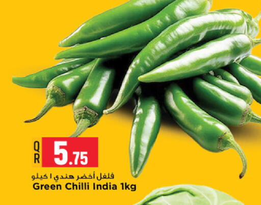 Green chilli from India available at Marza Hypermarket in Qatar - Al Rayyan