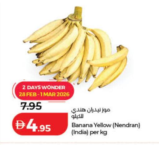 Banana from India available at لولو هايبرماركت in الإمارات العربية المتحدة , الامارات - دبي